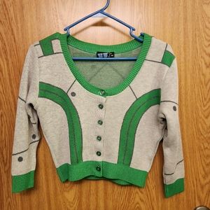 Elhoffer Design Green Baby Bot Cropped Cardigan Size M